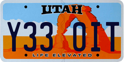 UT license plate Y330IT