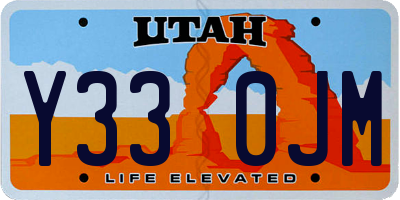 UT license plate Y330JM