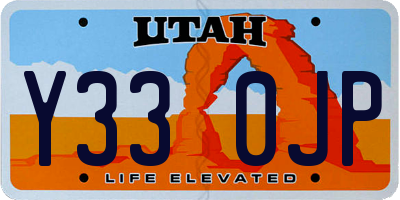 UT license plate Y330JP