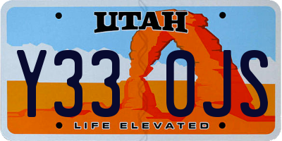 UT license plate Y330JS