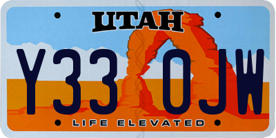 UT license plate Y330JW