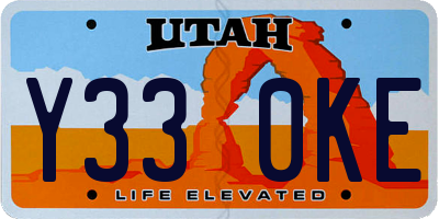 UT license plate Y330KE