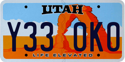 UT license plate Y330KO