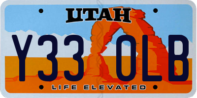 UT license plate Y330LB