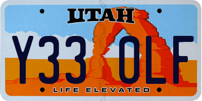 UT license plate Y330LF