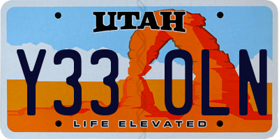 UT license plate Y330LN