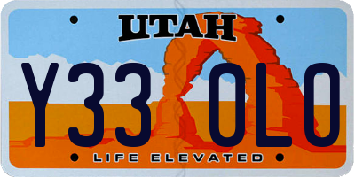 UT license plate Y330LO