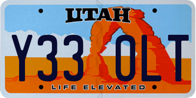 UT license plate Y330LT