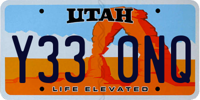 UT license plate Y330NQ