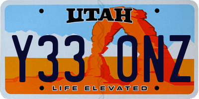 UT license plate Y330NZ
