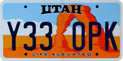 UT license plate Y330PK