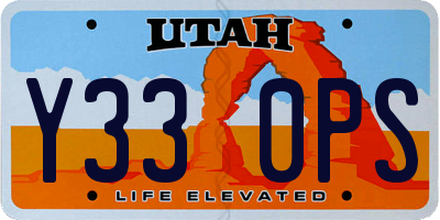 UT license plate Y330PS