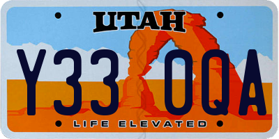UT license plate Y330QA