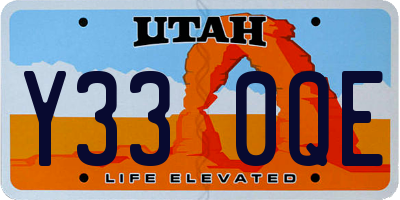 UT license plate Y330QE