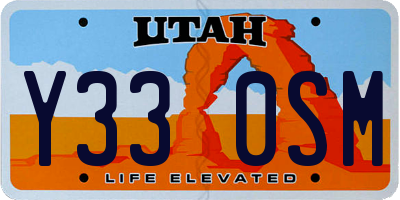 UT license plate Y330SM