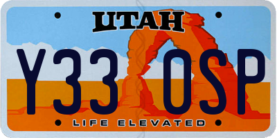 UT license plate Y330SP