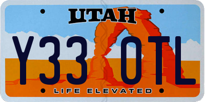 UT license plate Y330TL
