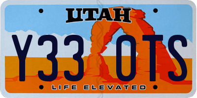 UT license plate Y330TS