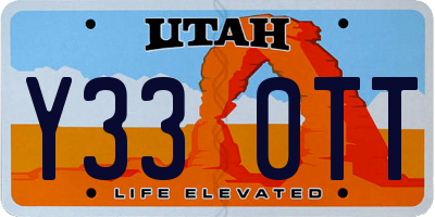 UT license plate Y330TT