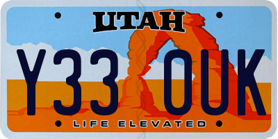 UT license plate Y330UK