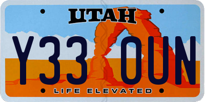 UT license plate Y330UN