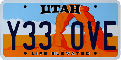 UT license plate Y330VE