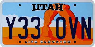 UT license plate Y330VN