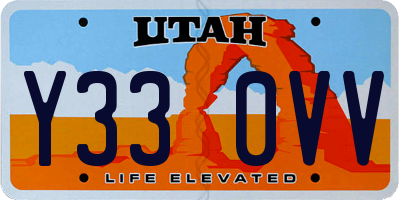 UT license plate Y330VV