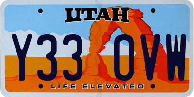 UT license plate Y330VW