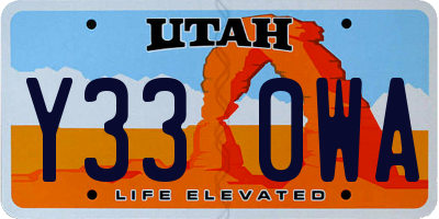 UT license plate Y330WA