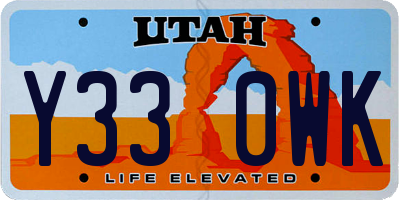 UT license plate Y330WK