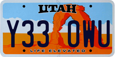 UT license plate Y330WU