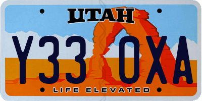 UT license plate Y330XA