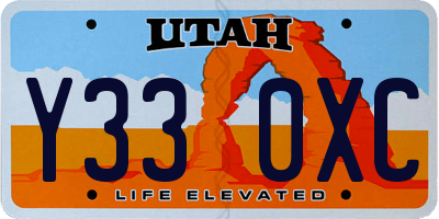 UT license plate Y330XC