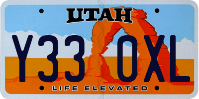 UT license plate Y330XL
