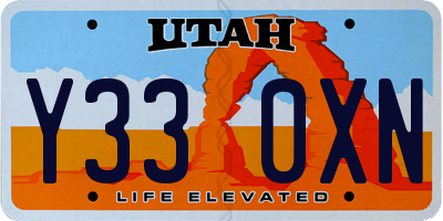 UT license plate Y330XN