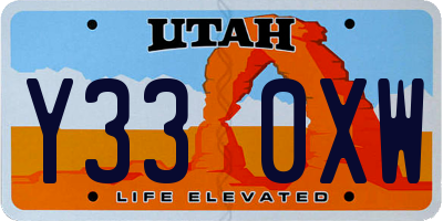 UT license plate Y330XW