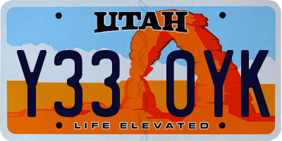 UT license plate Y330YK