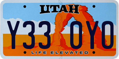 UT license plate Y330YO