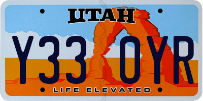 UT license plate Y330YR
