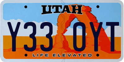UT license plate Y330YT