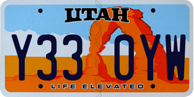 UT license plate Y330YW