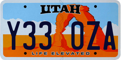 UT license plate Y330ZA