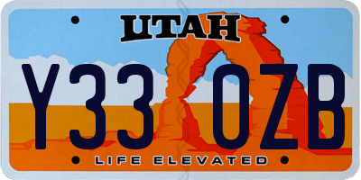 UT license plate Y330ZB