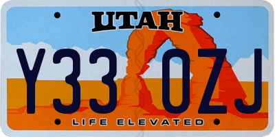 UT license plate Y330ZJ