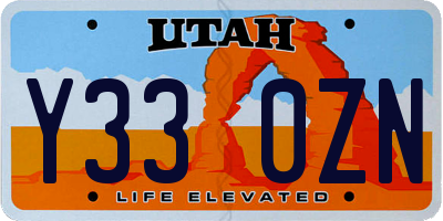 UT license plate Y330ZN