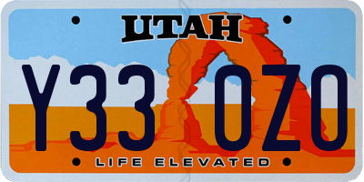 UT license plate Y330ZO