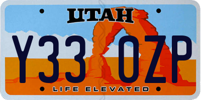 UT license plate Y330ZP