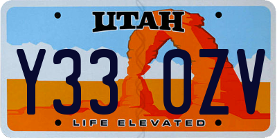 UT license plate Y330ZV