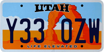 UT license plate Y330ZW